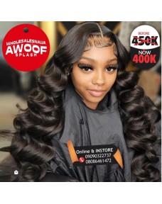 Super Double Drawn  Customized Wavy Frontal Wig